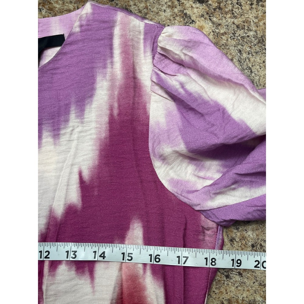 Maje Tie and Dye printed viscose Mini dress in Pink Size 36 / US Size S - Picture 10 of 16